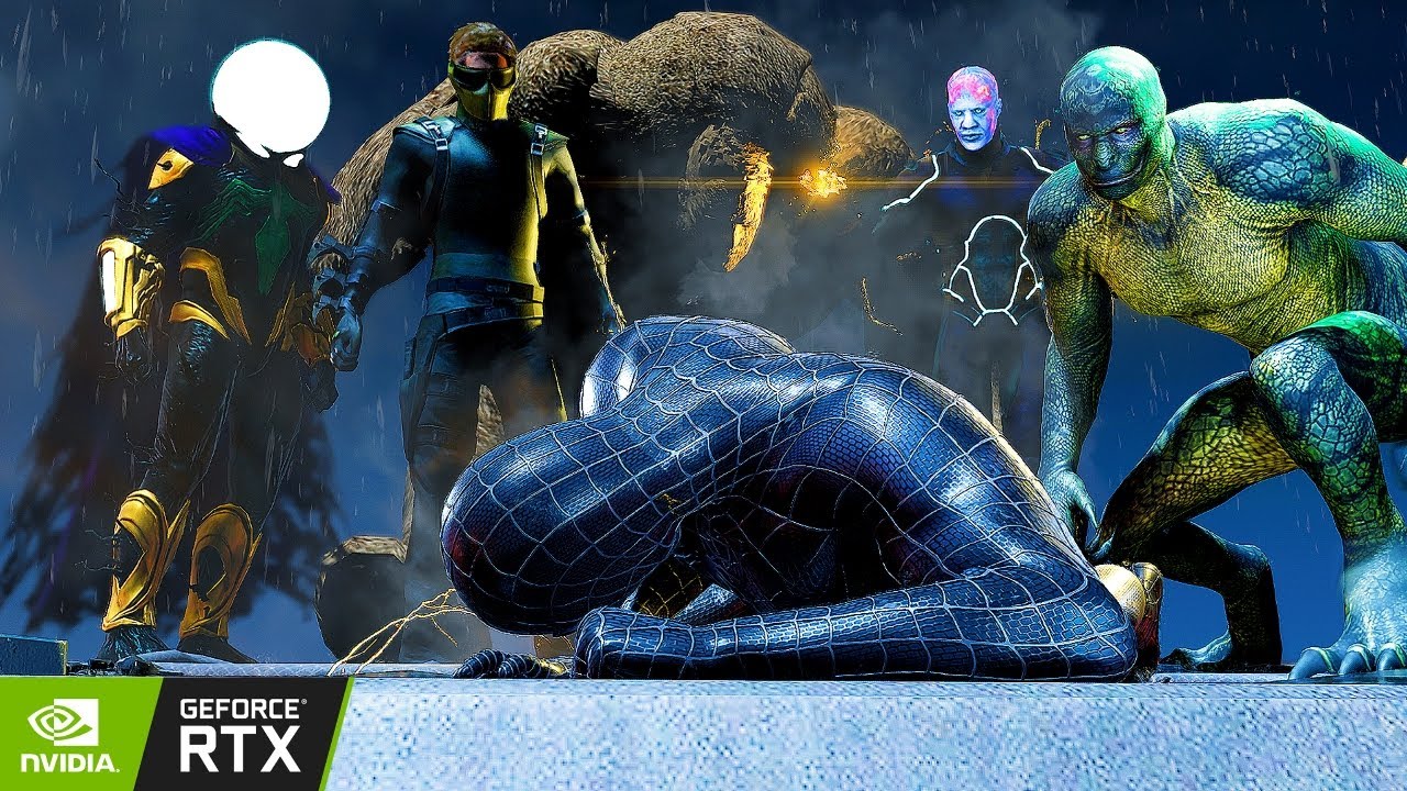 Tobey Maguire Symbiote Spider-Man Vs New Goblin Sandman Lizard Marvel's Spiderman RTX Gameplay [4K]