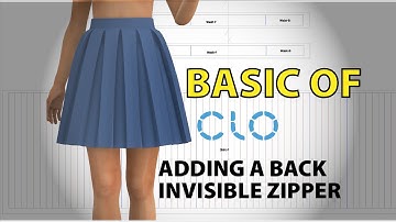 (Basic of CLO 3D) How to Add a Back Invisible Zipper a Pleated Skirt CLO 3D