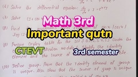 Important question of Math III / CTEVT / 3rd semester / 2080