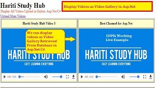 Display Uploaded Videos as Video Gallery in Asp.Net C# | Hindi | Free Online Classes | Upload & Play screenshot 2