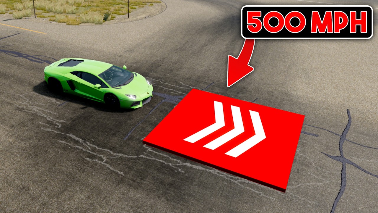Cars VS 500 MPH Speed Boost #4 - BeamNG.Drive Challenge