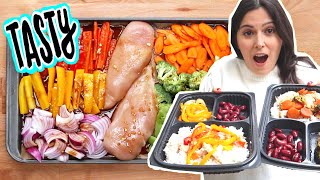 Testing TASTY MEAL PREP for easy cooking! OnePan Chicken And Veggie Meal Prep 2 Ways Caro Trippar