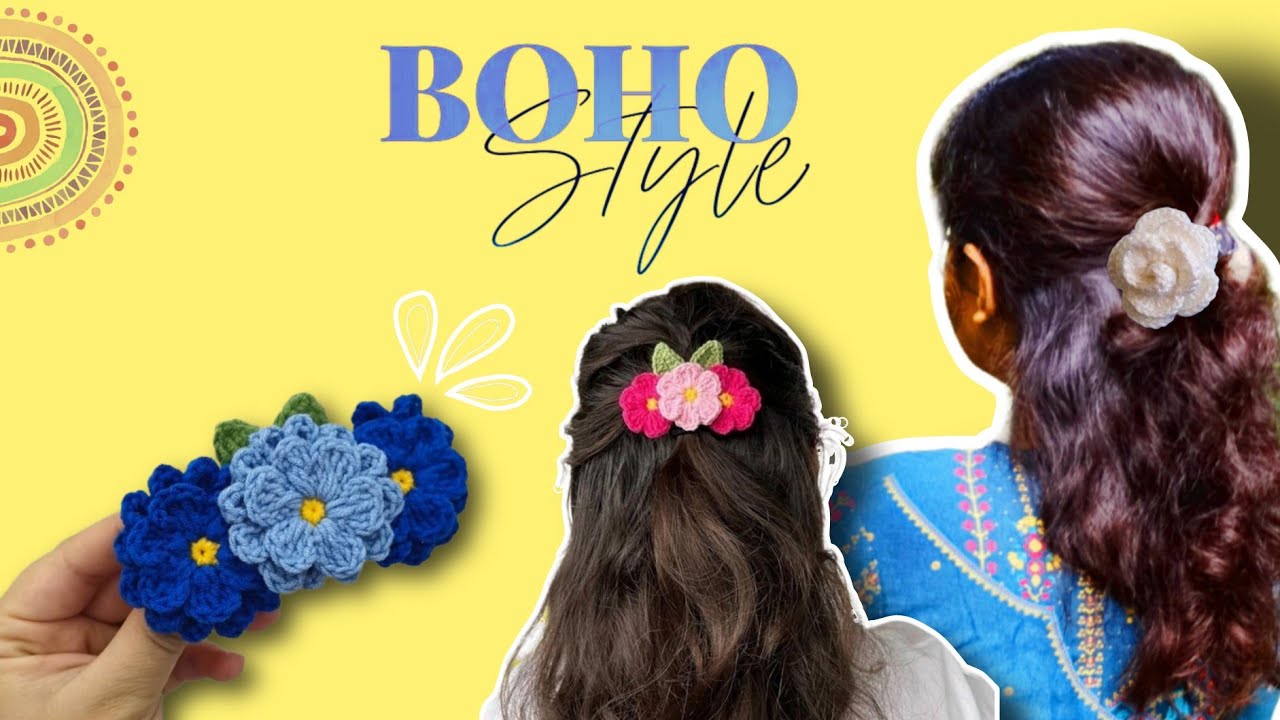 DIY Boho Hair Accessories | Easy Crochet Hair Clip Tutorial”
