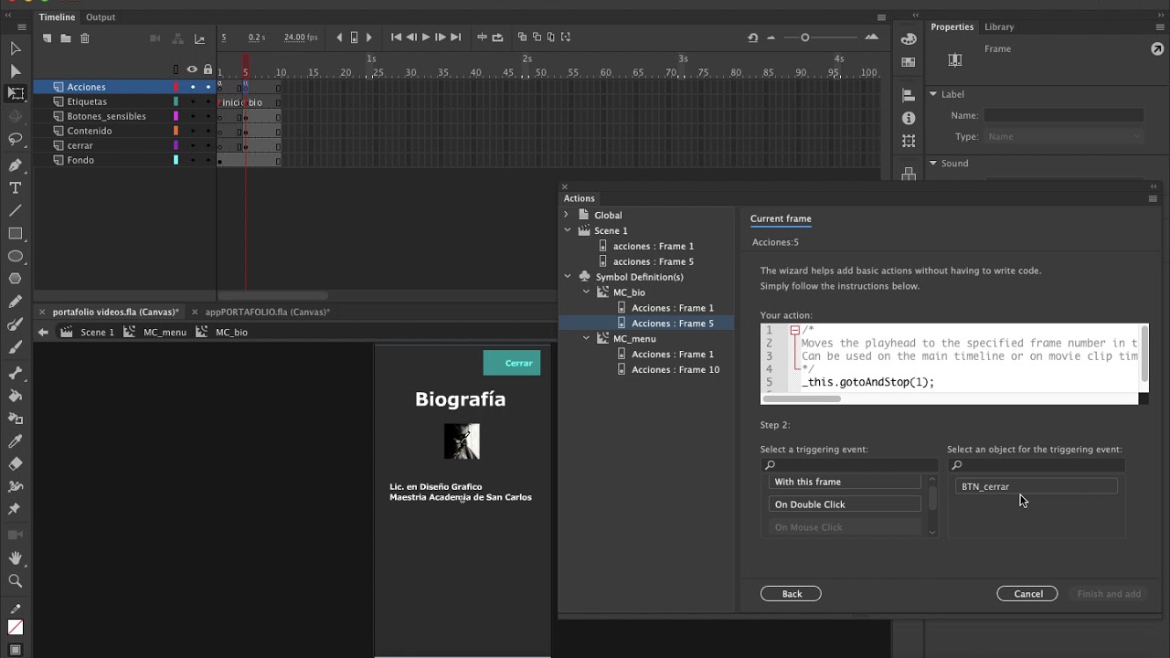 Tutorial Adobe Animate portafolio 03 - YouTube