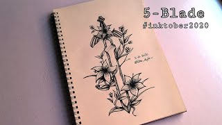 inktober challenge Day 5  - Drawing Blade || تحدي انكتوبر - رسم شفرة