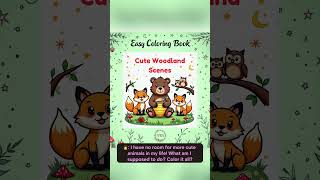 Cute Woodland Scenes Large Print Animal Coloring Designs for Simple Stress Relief and Relaxation