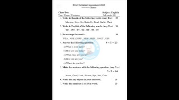 class 2 english question। ২য় শ্রেণির ইংরেজি প্রশ্ন। প্রথম প্রান্তিক পরীক্ষা ২০২৫। #khanonlineschool