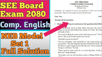 Class 10 SEE Compulsory English Model Set Solution| NEB SEE 2080 |