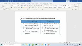 MS SQL DBA Interview Questions and Answers - Question 11 | T Log backup and Tail Log backup