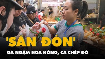 Gà ngậm hoa hồng, cá chép đỏ được 