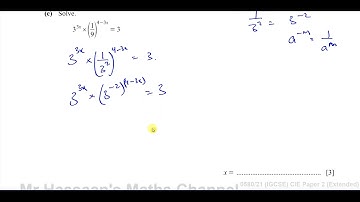 0580/21/O/N/21, (IGCSE), Paper 21,  Q22, Indices & Exponential Equations