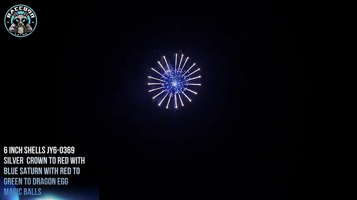 Raccoon Fireworks 1.3G JY6-0369 Award-Winning Shell-Silver Crown to Red, Blue Saturn & Dragon eggs