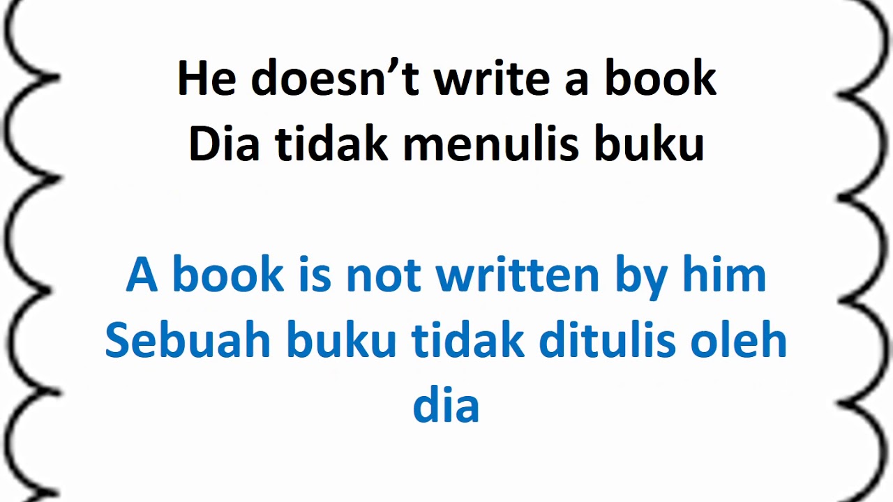 Contoh Kalimat Aktif Dan Pasif Bahasa Inggris English Grammar Lesson Passive Voice Passive Youtube