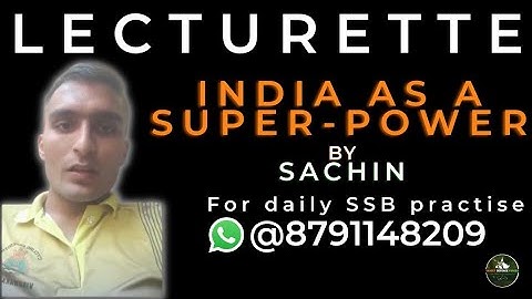 SSB Lecturette Topic | INDIA as a Super Power |#261 |Daily Lecturette Practice|SSB INTERVIEW