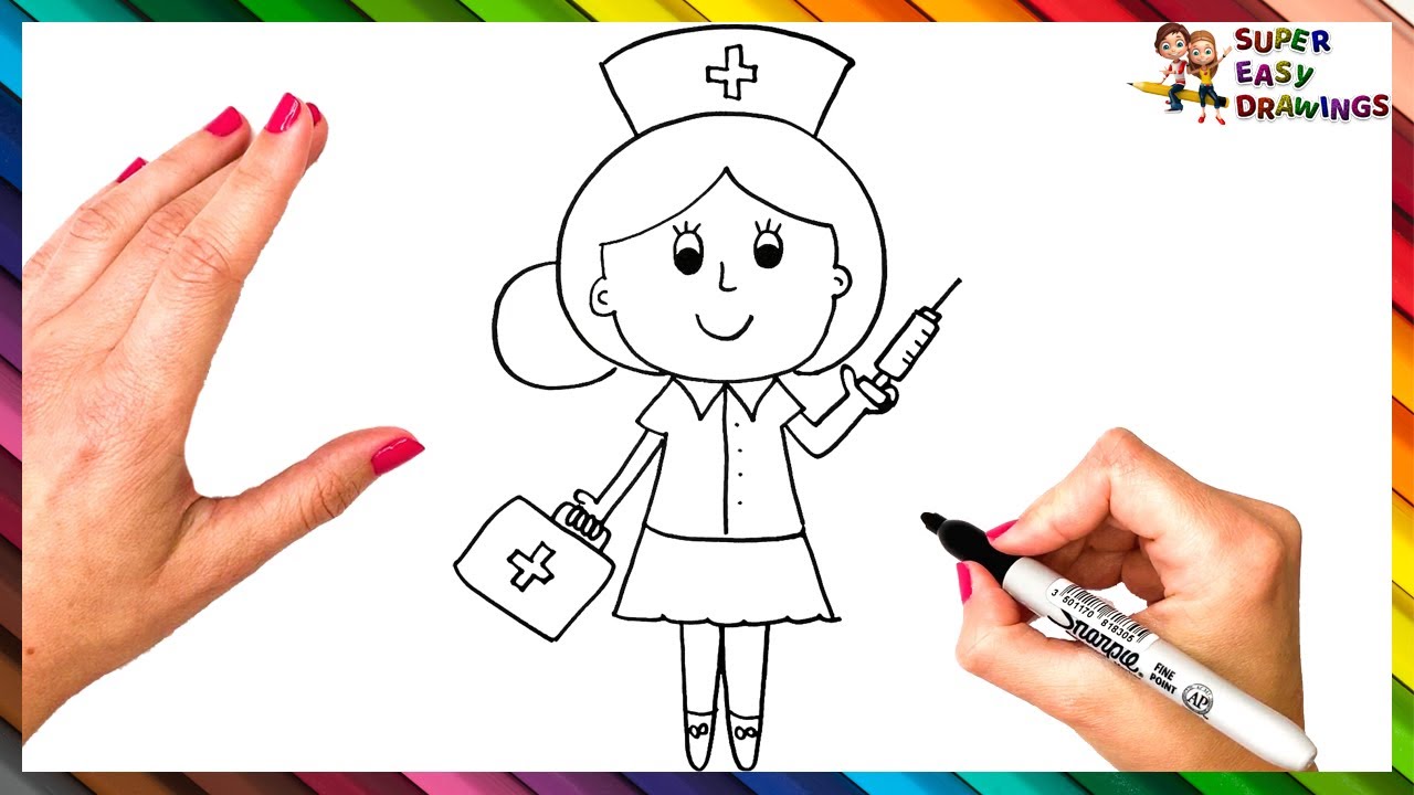 How To Draw A Nurse Step By Step  Nurse Drawing Easy  YouTube