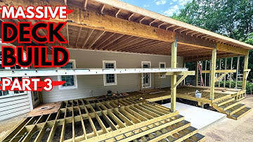 Building A MASSIVE Deck Part 3 - Roof Framing and Sheathing