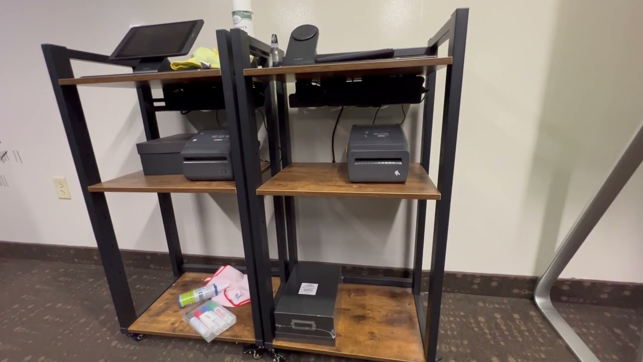 Natwind 3-Tier Movable Printer Stand Floor-Standing Desk Side Shredder Stand Computer Host Holder