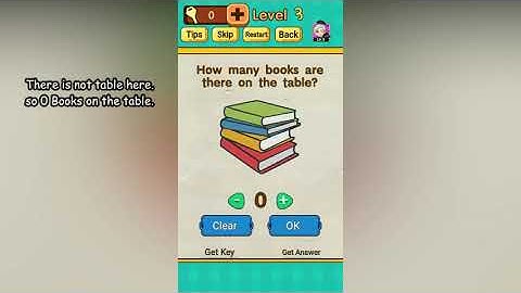 Mr Brain Level 3 How many books are there on the table?