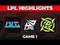 BLG vs NIP Highlights Game 1 | LPL 2026 Playoffs | Bilibili Gaming vs Ninjas in Pyjamas