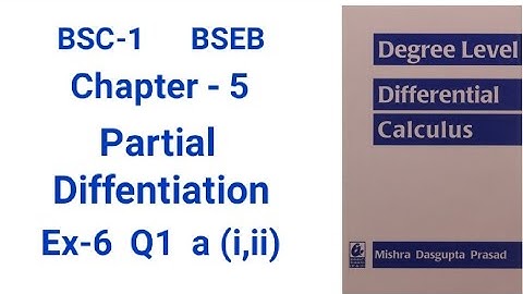 Bsc-1 differential calculus solution  chapter -5 Partial Differentiation  Ex-3 Q1a(i,ii) math (H)