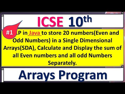 #1 Java Array Program || Sum of all Even Numbers and All Odd Numbers ...