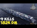 World of WarShips | Shōkaku | 9 KILLS | 182K Damage - Replay Gameplay 4K 60 fps