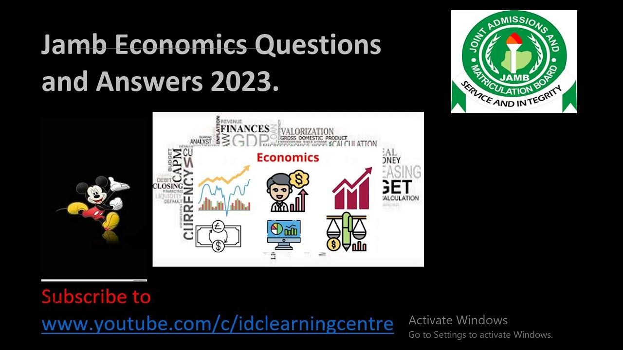 Jamb economics past questions and answers 2023 prep youtube