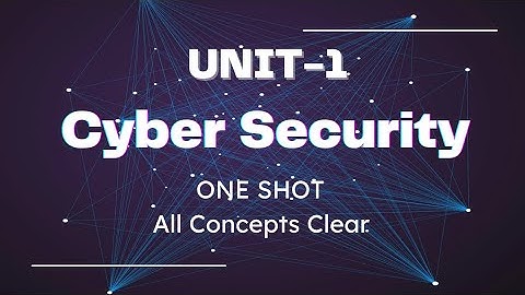 Unit-1 One Shot | Cyber Security | Explained in hindi | Btech RGPV | All Topics Covered |