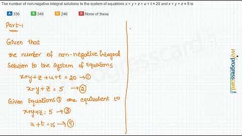 The number of non-negative integral solutions to the system of equations