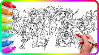 BIGGEST Coloring Pages EQUESTRIA GIRLS. How to draw My Little Pony. Easy Drawing Tutorial Art. MLP