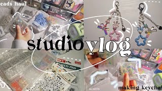 Studio vlog 01☆.｡*♡|asmr bead unboxing+ making keychain ☆