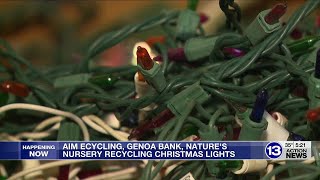 Recycling broken, outdated Christmas lights at GenoaBank