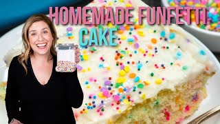 Homemade Funfetti Cake (Confetti Sheet Cake)