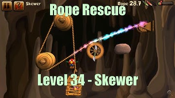Rope Rescue Level Stage Niveau Nivel Yровень 34 - Skewer Solution