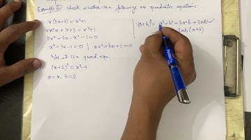 Example2|Check whether the following are quadratic equations:(iii) x (2x + 3) = x² + 1 (iv) (x + 2)³