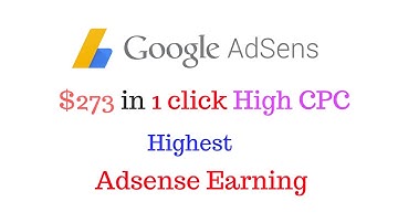 $273 in 1 click High CPC example in Google Adsense