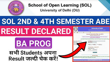 Sol BA PROG 2nd & 4th Semester Assignment Result Declared 2021 | Du Sol BA Prog ABE Result Declared