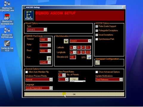 EQASCOM: Setup Screen