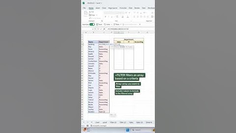 Magical Filter function #shortsfeed #shorts #excel