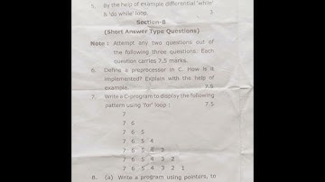 BCA 2nd semester question paper C Programming #questionpaper2022  #short #quick5842