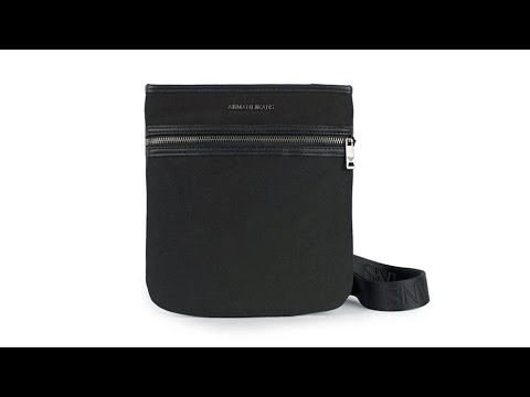 Armani Jeans Logo Print Messenger Bag in Black for Men | Lyst UK