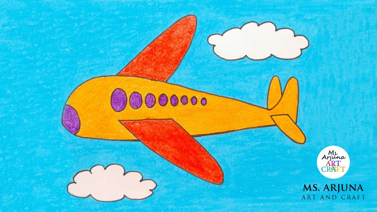 How to Draw an Aeroplane step by step | Easy Aeroplane Drawing ...