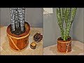 Kütük Ağaç Saksı Yapımı & Kütüğü oymak & DIY Tree Stump Pot