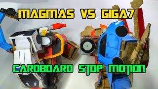 MAGMA6 VS GIGA7 KARDUS/ CARDBOARD STOP MOTION (PART 1) - TOBOT GIGA7 VS TOBOT MAGMA6