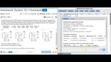 Performing linear correlation hypothesis testing for bill totals and top amounts