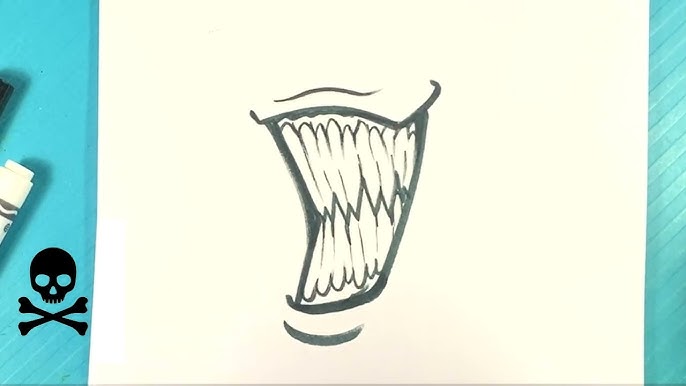 How to Draw a Scary Mouth - YouTube
