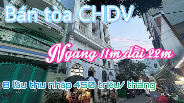 Bán toà nhà căn hộ dịch vụ quận Tân Bình ngang 11m dài 22m 8 lầu thu nhập 450 triệu / tháng 
