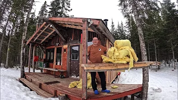 Finally Removing The Insulation in my Off Grid Remote Cabin, Episode #86