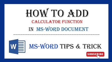 How to Add Calculator Function in MS-Word