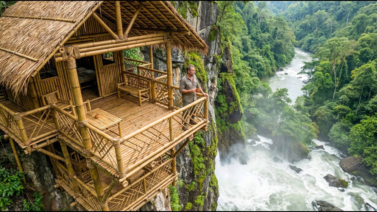 Tantangan 48 Jam: Membangun Rumah Bambu di Tebing Berbahaya Hanya Menggunakan Peralatan Primitif